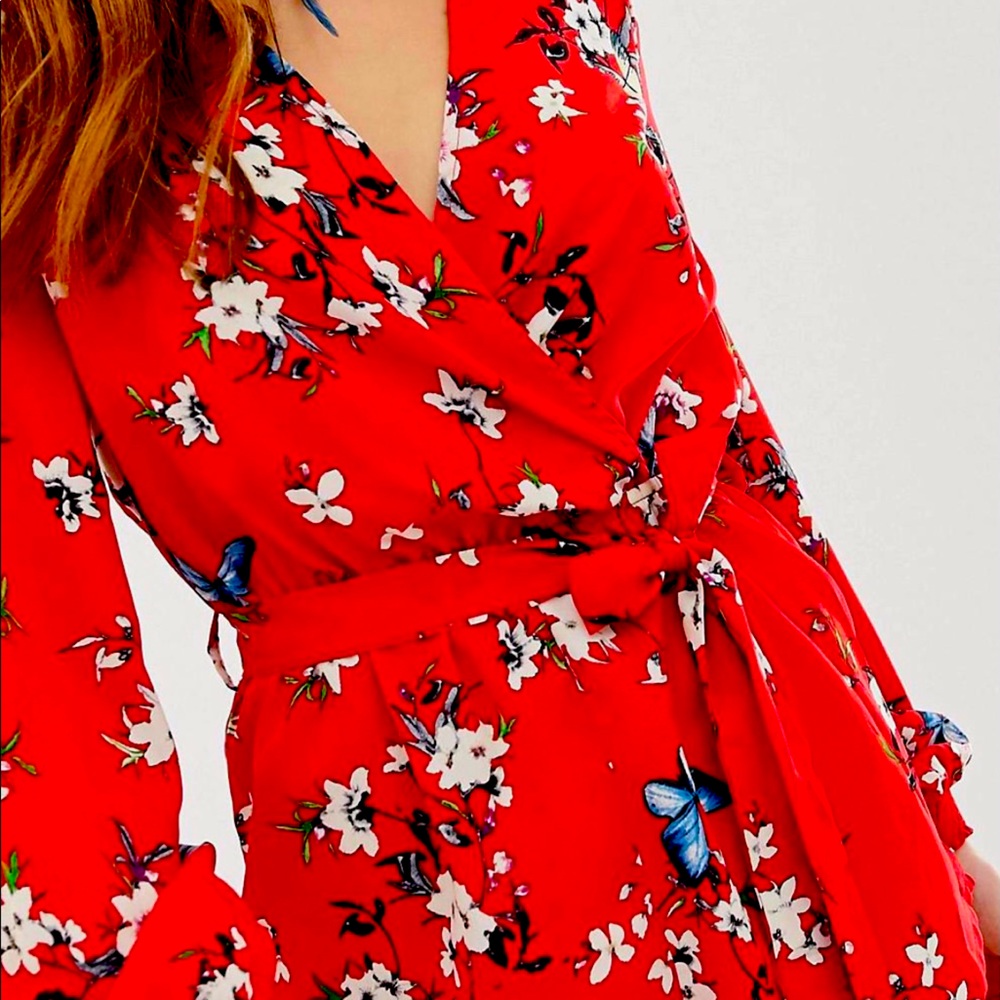 Parisian long sleeve floral print romper
